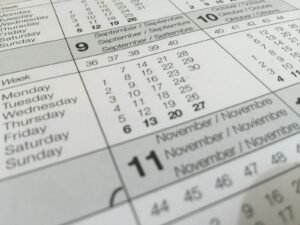 Depo-Provera settlement: close-up of a printed calendar page with dates, representing upcoming deadlines