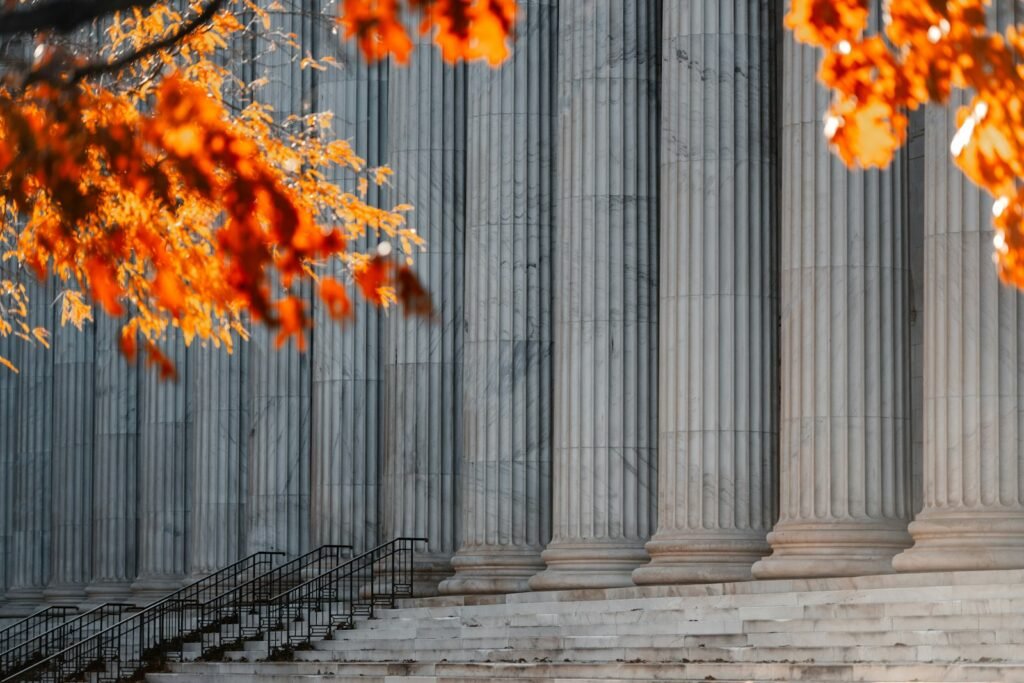 Maryland sex abuse lawsuit: government building with stone columns and wide front steps