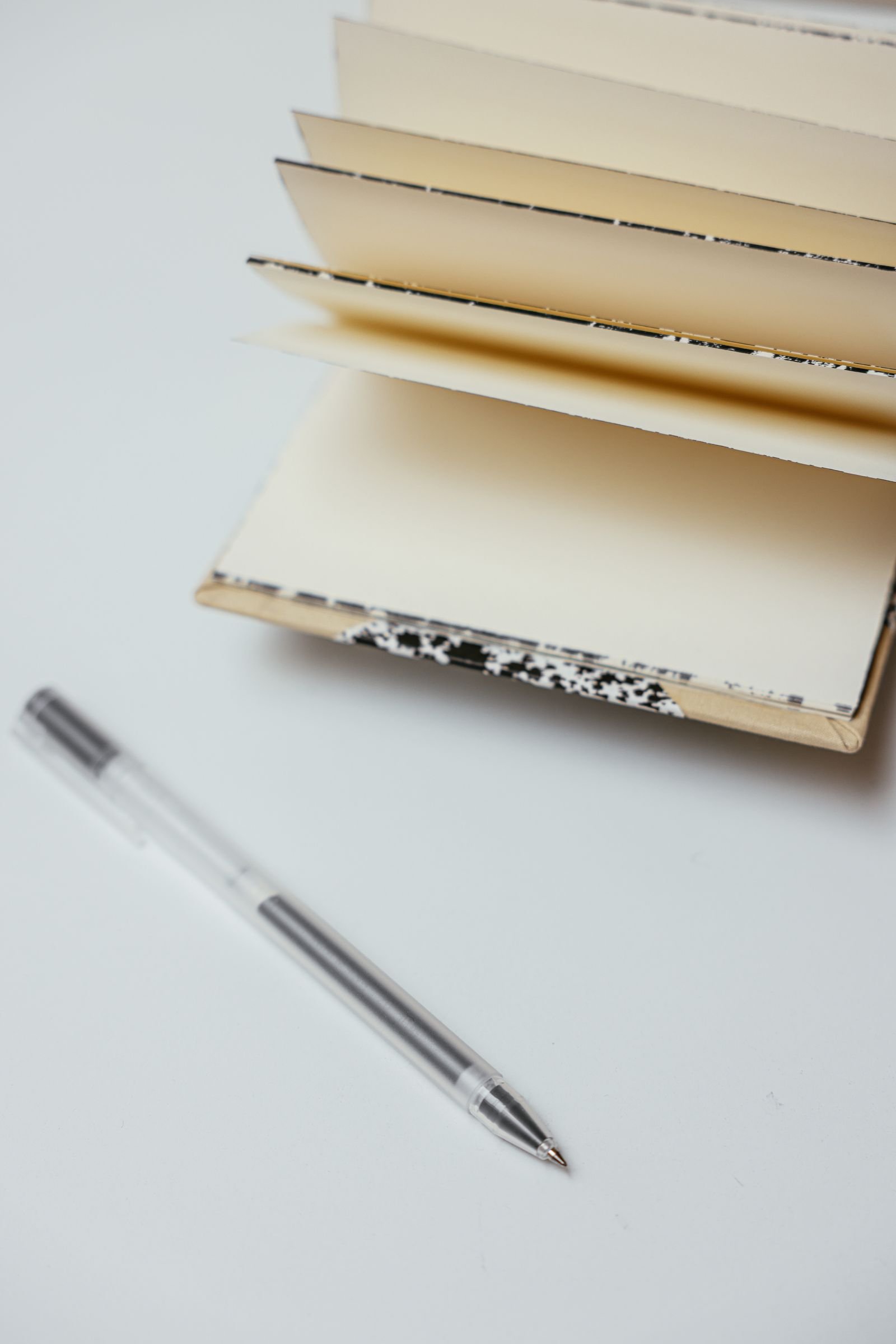 Rideshare assault case review: open notebook and pen on a white surface