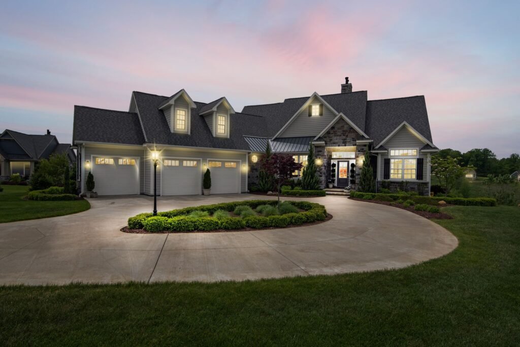 Roblox lawsuits: a family home at dusk with warm exterior lights
