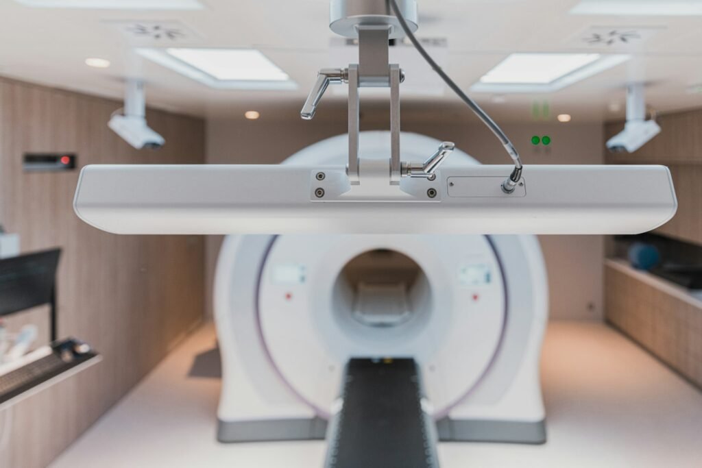 MRI scanner in a hospital imaging room, the test most often used to confirm a meningioma in a Depo-Provera brain tumor lawsuit