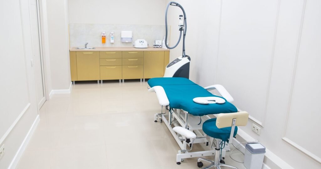 Empty medical examination room