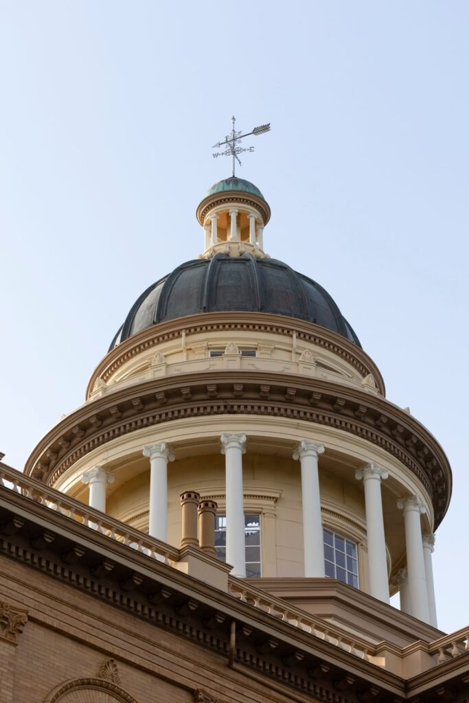 Classic courthouse dome with columns, where each Dupixent lawsuit update is tracked through court records