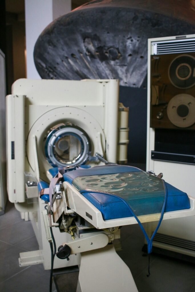Medical imaging scanner in an exam room