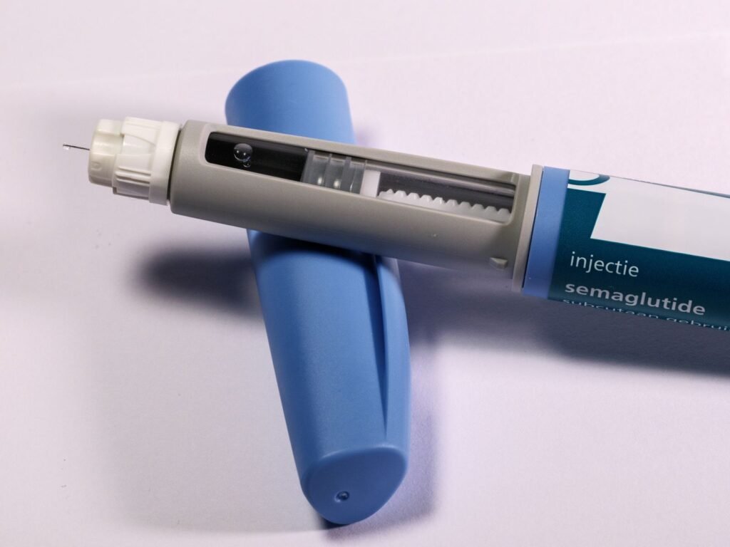 Close-up of a semaglutide injection pen, the drug at the center of Ozempic vision loss lawsuits