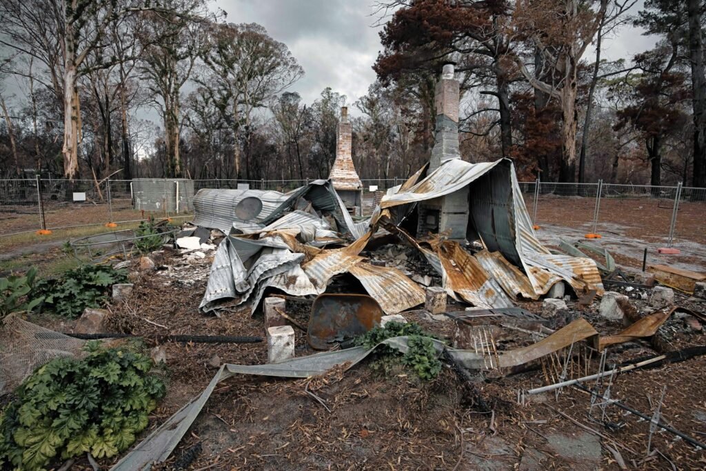 Ruins of a home destroyed by wildfire, similar to what many Eaton Fire Altadena families came back to